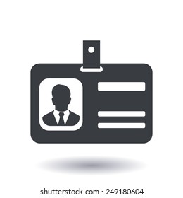 Identification card icon. Flat design style. EPS 10.