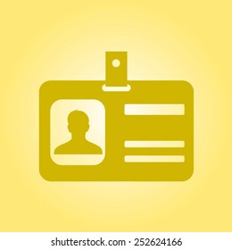 Identification card icon. Flat design style. EPS 10.