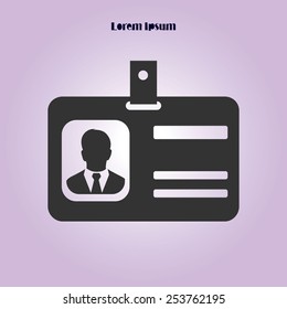 Identification card icon. Flat design style. EPS 10.