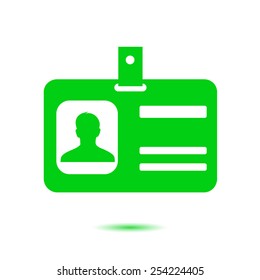 Identification card icon. Flat design style. EPS 10.