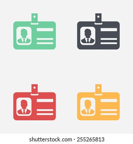 Identification card icon. Flat design style. EPS 10.