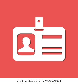 Identification card icon. Flat design style. 