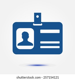 Identification card icon. Flat design style. EPS 10.