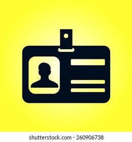 Identification card icon. Flat design style. EPS 10.