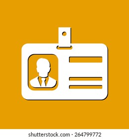 Identification card icon. Flat design style. EPS 10.