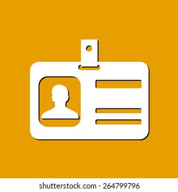 Identification card icon. Flat design style. EPS 10.