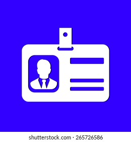 Identification card icon. Flat design style. EPS 10.