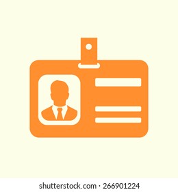 Identification card icon. Flat design style. EPS 10.
