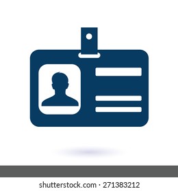 Identification card icon. Flat design style. EPS 10.