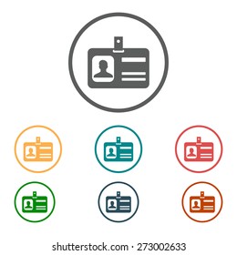 Identification card icon. Flat design style. EPS 10.