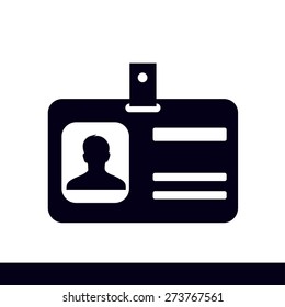 Identification card icon. Flat design style. EPS 10.