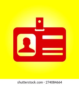 Identification card icon. Flat design style. EPS 10.
