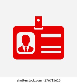 Identification card icon. Flat design style. EPS 10.