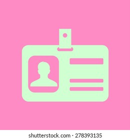 Identification card icon. Flat design style. EPS 10.