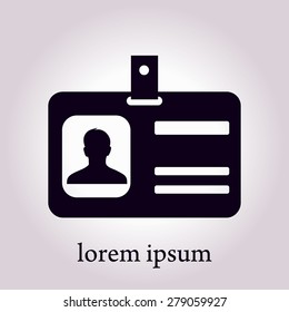 Identification card icon. Flat design style. EPS 10.