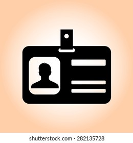 Identification card icon. Flat design style. EPS 10.