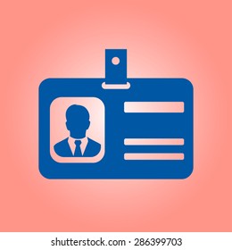 Identification card icon. Flat design style. EPS 10.