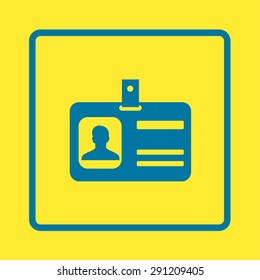 Identification card icon. Flat design style. EPS 10.