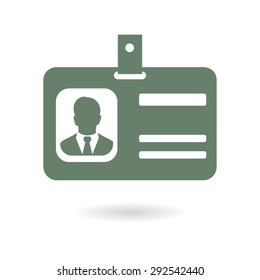 Identification card icon. Flat design style. EPS 10.