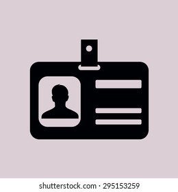 Identification card icon. Flat design style. EPS 10.