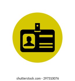 Identification card icon. Flat design style. EPS 10.