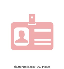 Identification card icon. Flat design style. EPS 10.