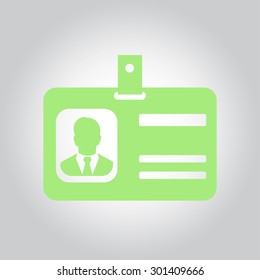 Identification card icon. Flat design style. EPS 10.