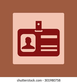 Identification card icon. Flat design style. EPS 10.