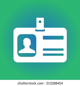 Identification card icon. Flat design style. EPS 10.