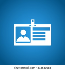 Identification card icon. Flat design style. EPS 