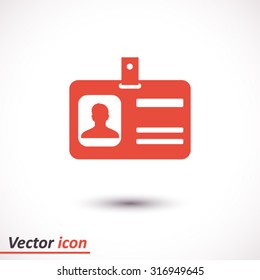 Identification card icon. Flat design style. EPS 10.