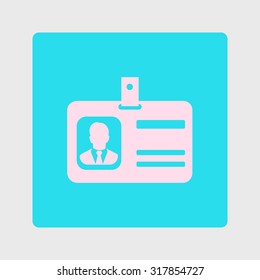 Identification card icon. Flat design style. EPS 10.