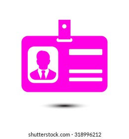 Identification card icon. Flat design style. EPS 10.