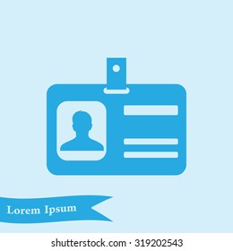 Identification card icon. Flat design style. EPS 10.