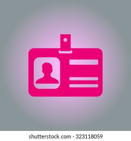 Identification card icon. Flat design style. EPS 10.