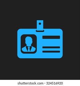 Identification card icon. Flat design style. EPS 10.