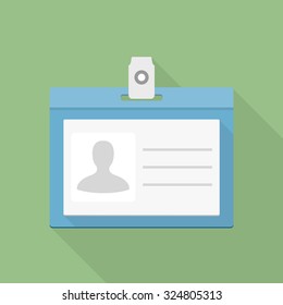 Identification card icon, flat design, vector eps10 illustration