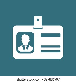 Identification card icon. Flat design style. EPS 10.