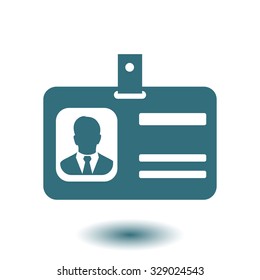 Identification card icon. Flat design style. EPS 10.