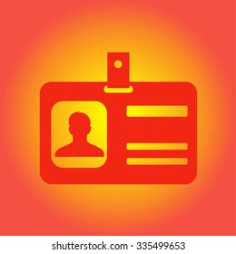 Identification card icon. Flat design style. EPS 10.
