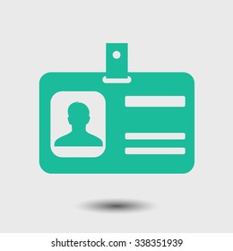 Identification card icon. Flat design style. EPS 10.