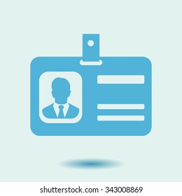 Identification card icon. Flat design style. EPS 10.