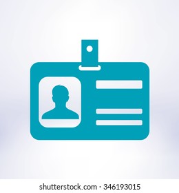 Identification card icon. Flat design style. EPS 10.