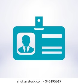 Identification card icon. Flat design style. EPS 10.