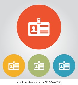 Identification card icon. Flat design style. EPS 10.