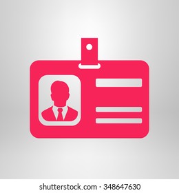 Identification card icon. Flat design style. EPS 10.