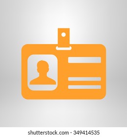 Identification card icon. Flat design style. EPS 10.