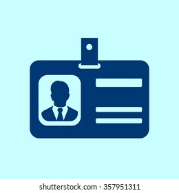 Identification card icon. Flat design style. EPS 10.
