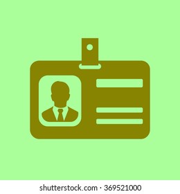 Identification card icon. Flat design style. EPS 10.