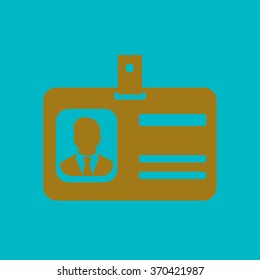 Identification card icon. Flat design style. EPS 10.